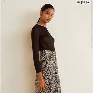 Mango leopard skirt